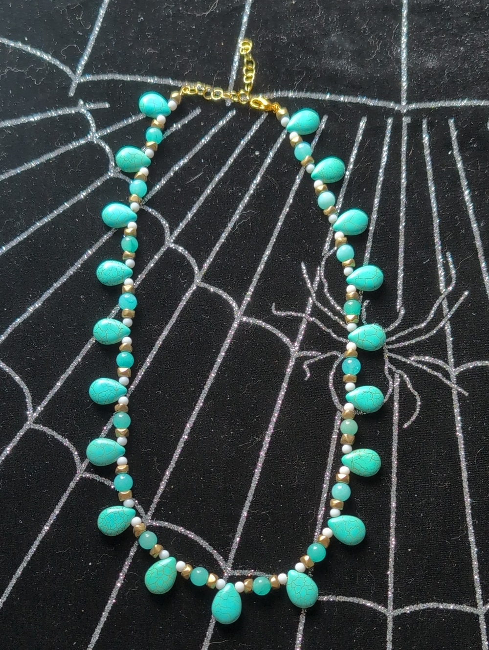 Turquoise Magenizite Teardrop Amazonite Beaded Necklace